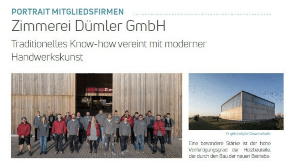 Wir bedanken uns recht herzlich über diesen Artikel - Zimmerei Dümler GmbH
